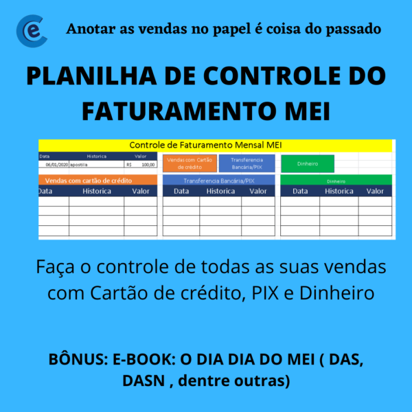 Planilha controle de faturamento MEI
